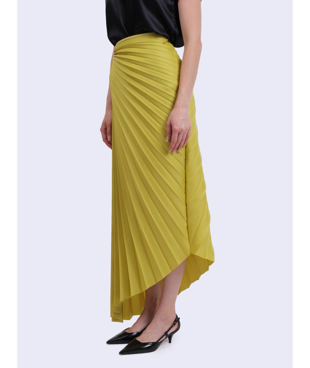 PINKO Желтая полиэстеровая юбка макси, фото 3