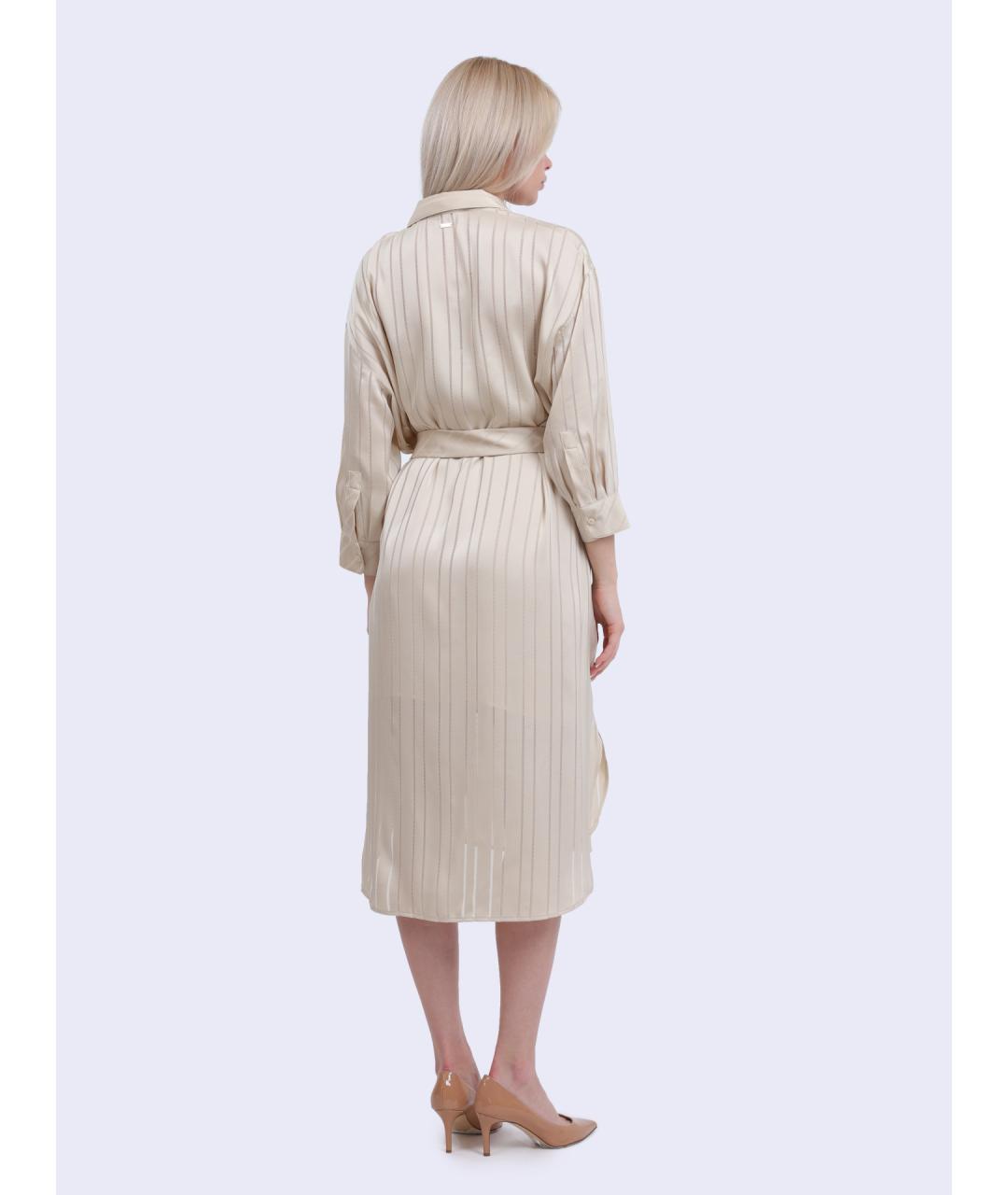 ARMANI EXCHANGE Бежевое повседневное платье, фото 5