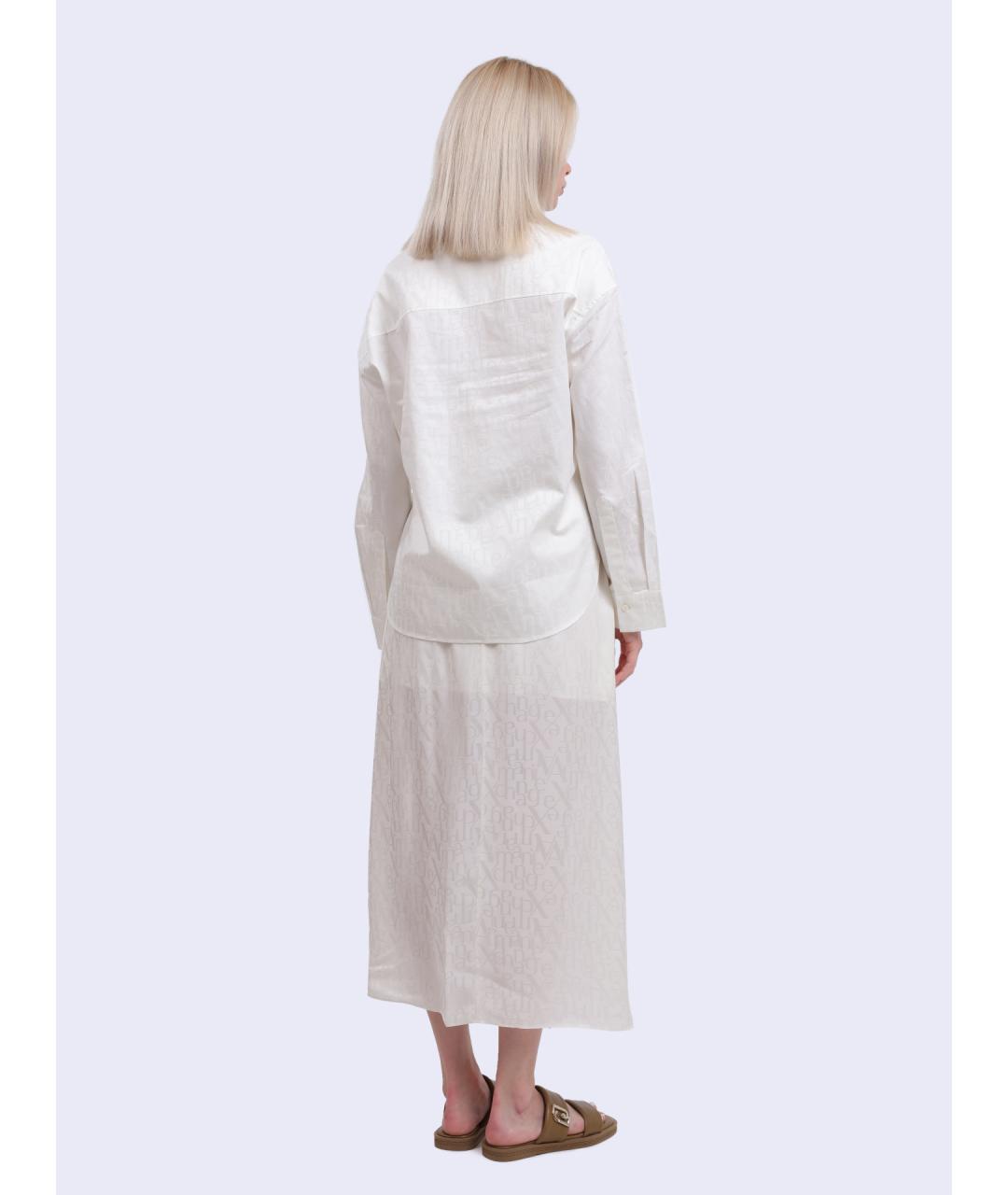 ARMANI EXCHANGE Белая вискозная юбка макси, фото 5