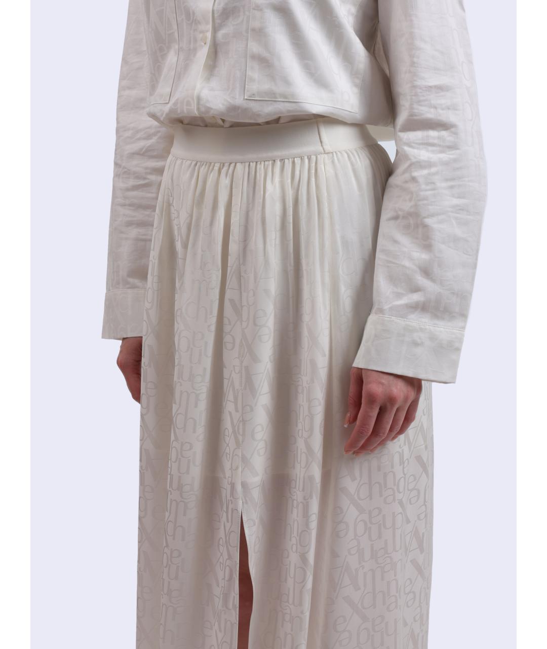 ARMANI EXCHANGE Белая вискозная юбка макси, фото 4