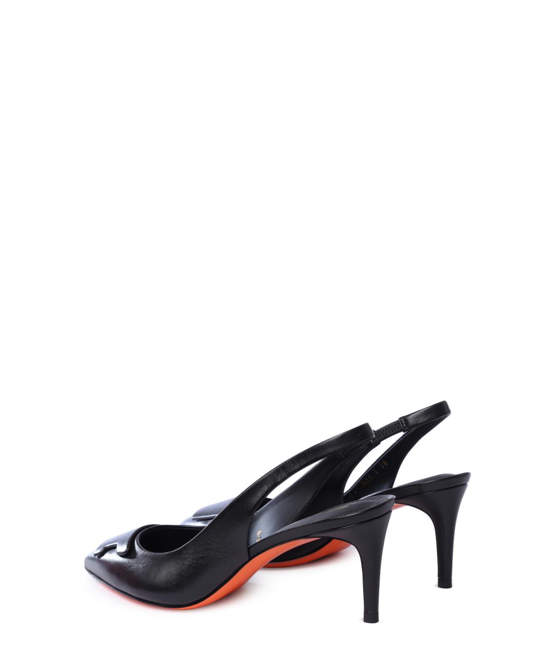 SANTONI Черные кожаные туфли, фото 5