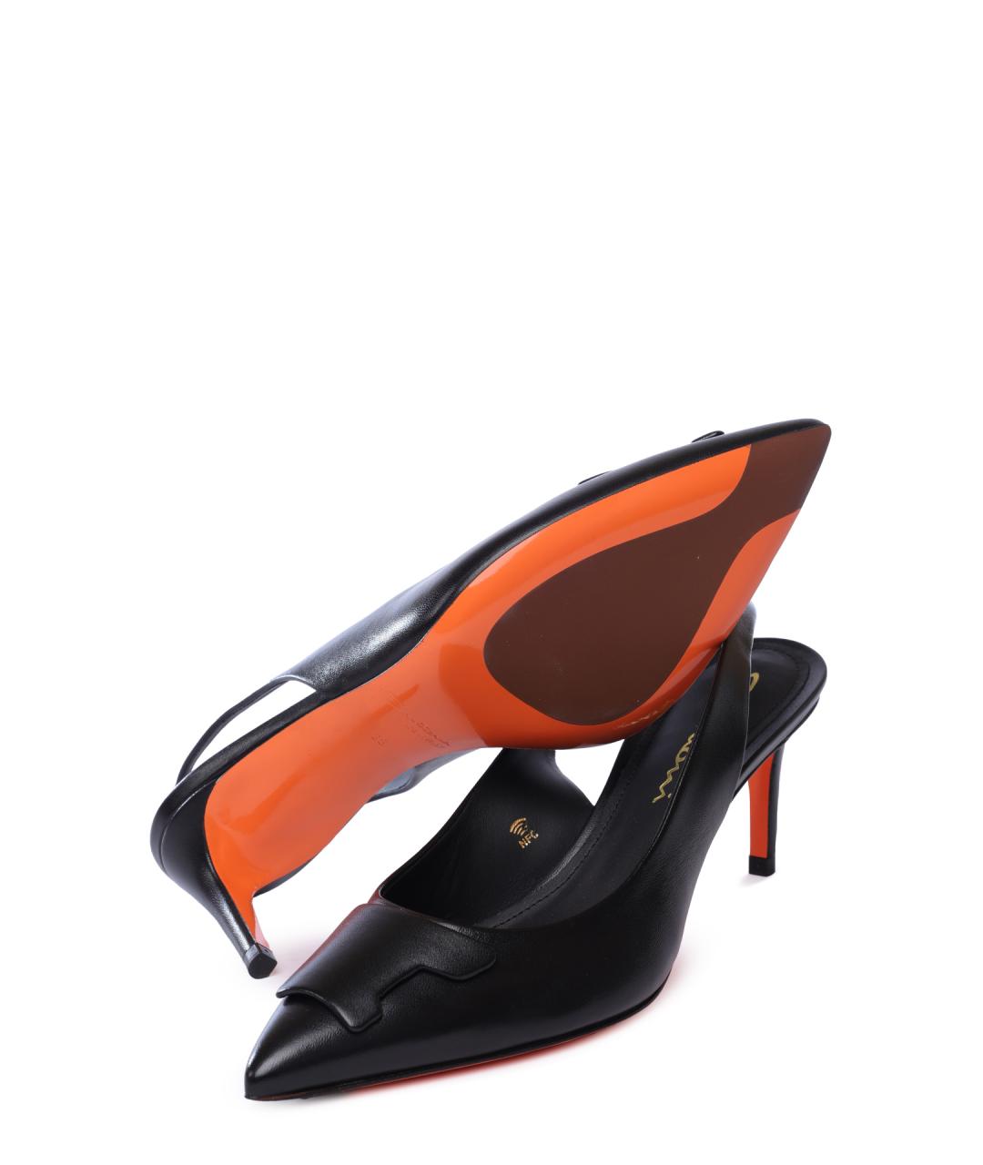 SANTONI Черные кожаные туфли, фото 4