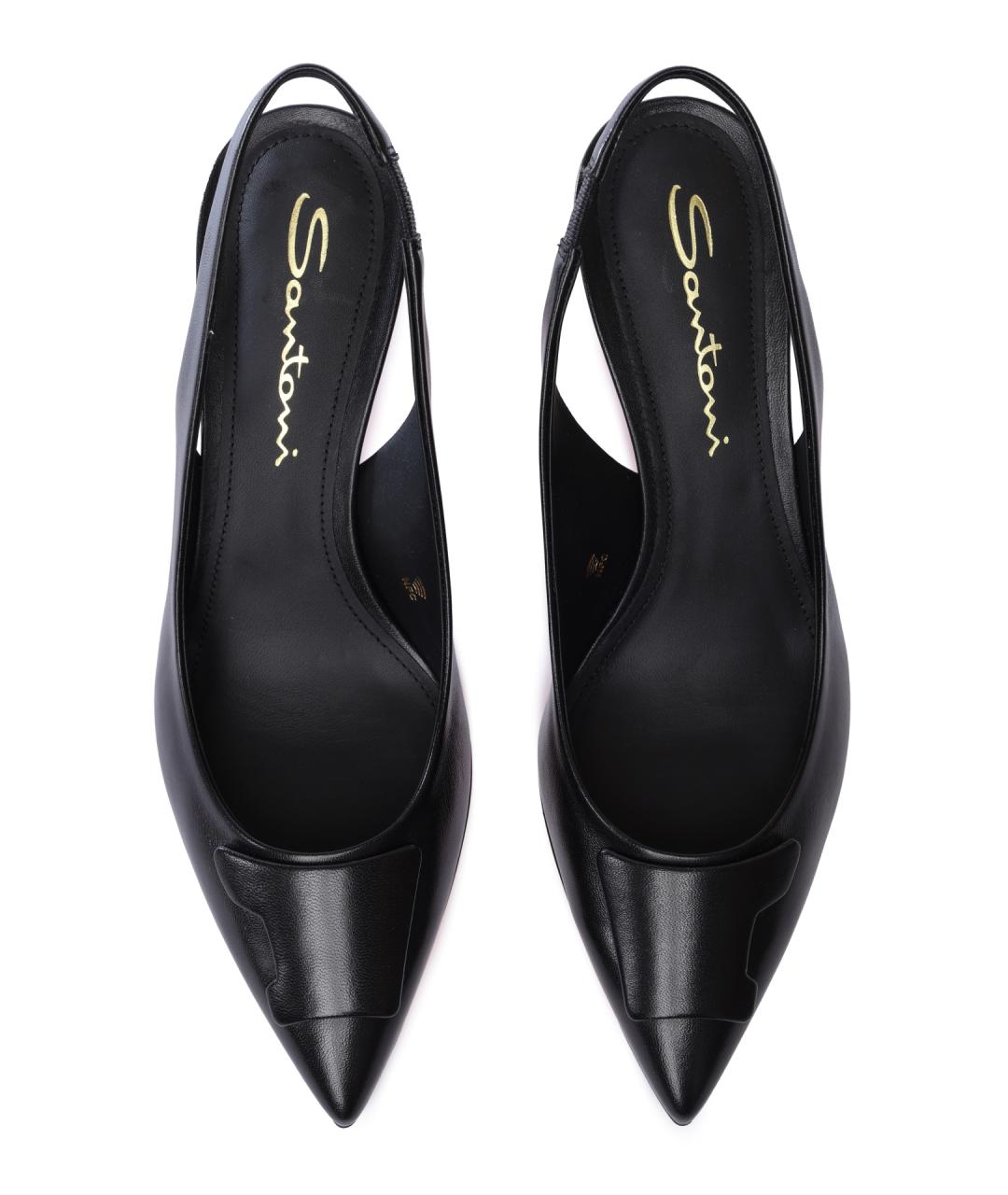 SANTONI Черные кожаные туфли, фото 3