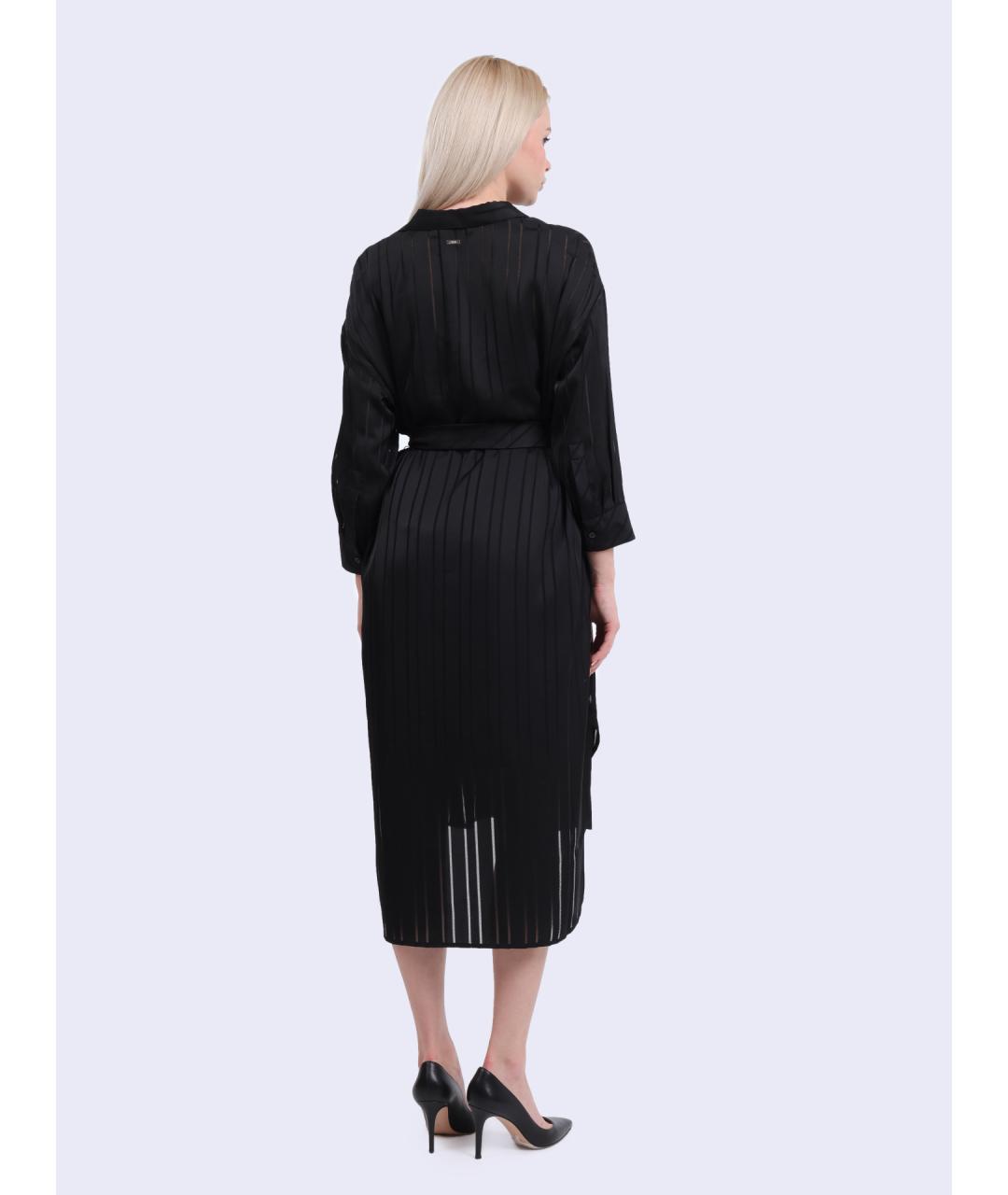 ARMANI EXCHANGE Черное атласное повседневное платье, фото 5