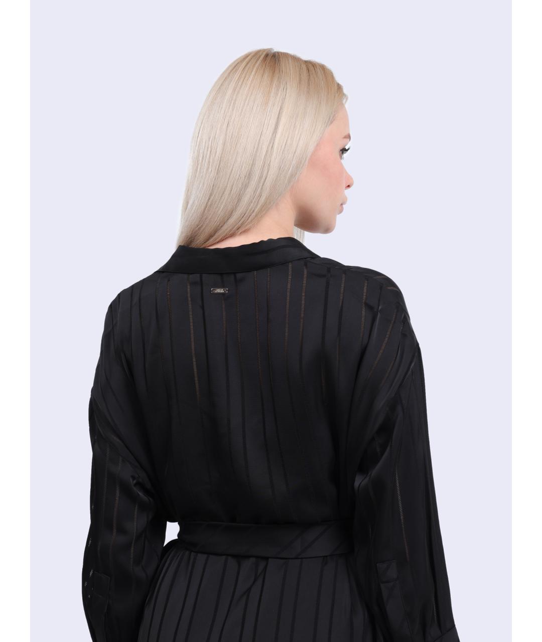 ARMANI EXCHANGE Черное атласное повседневное платье, фото 4