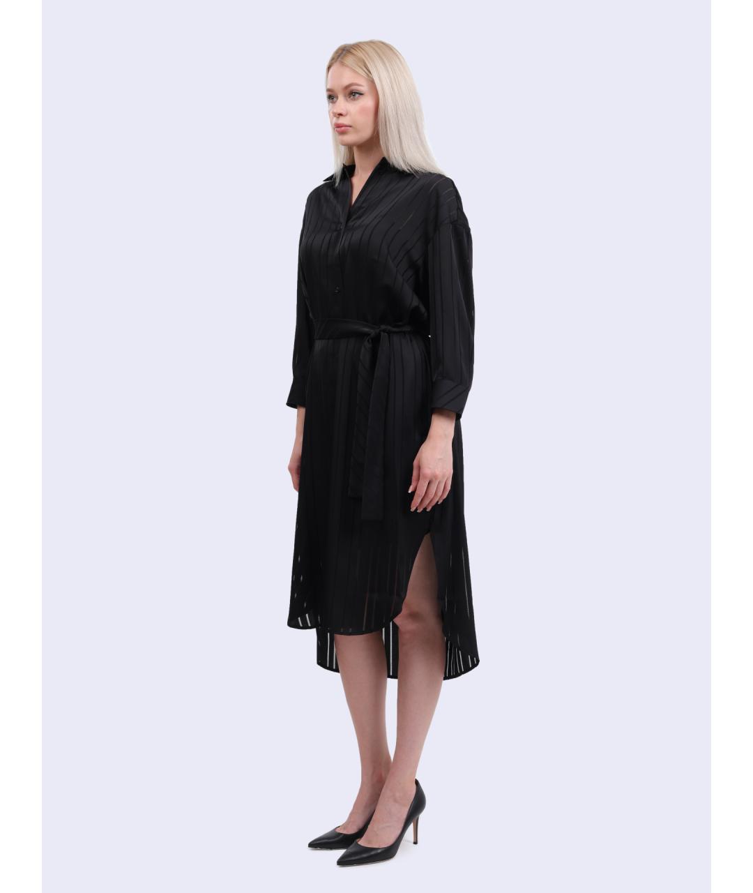 ARMANI EXCHANGE Черное атласное повседневное платье, фото 3