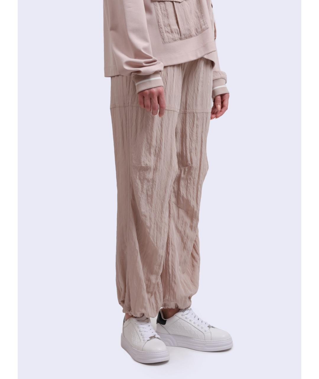 LIU JO Бежевые прямые брюки, фото 3