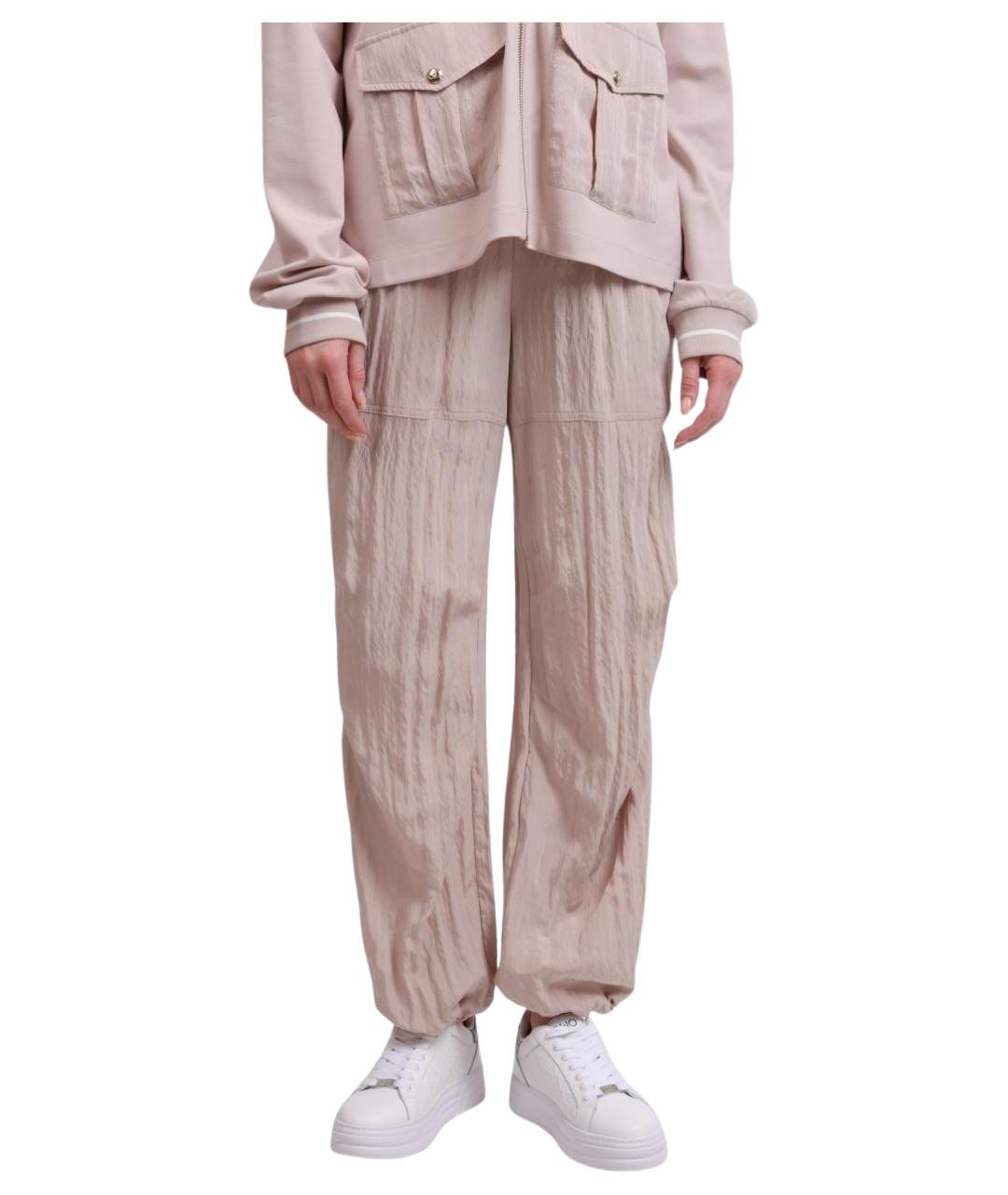 LIU JO Бежевые прямые брюки, фото 1