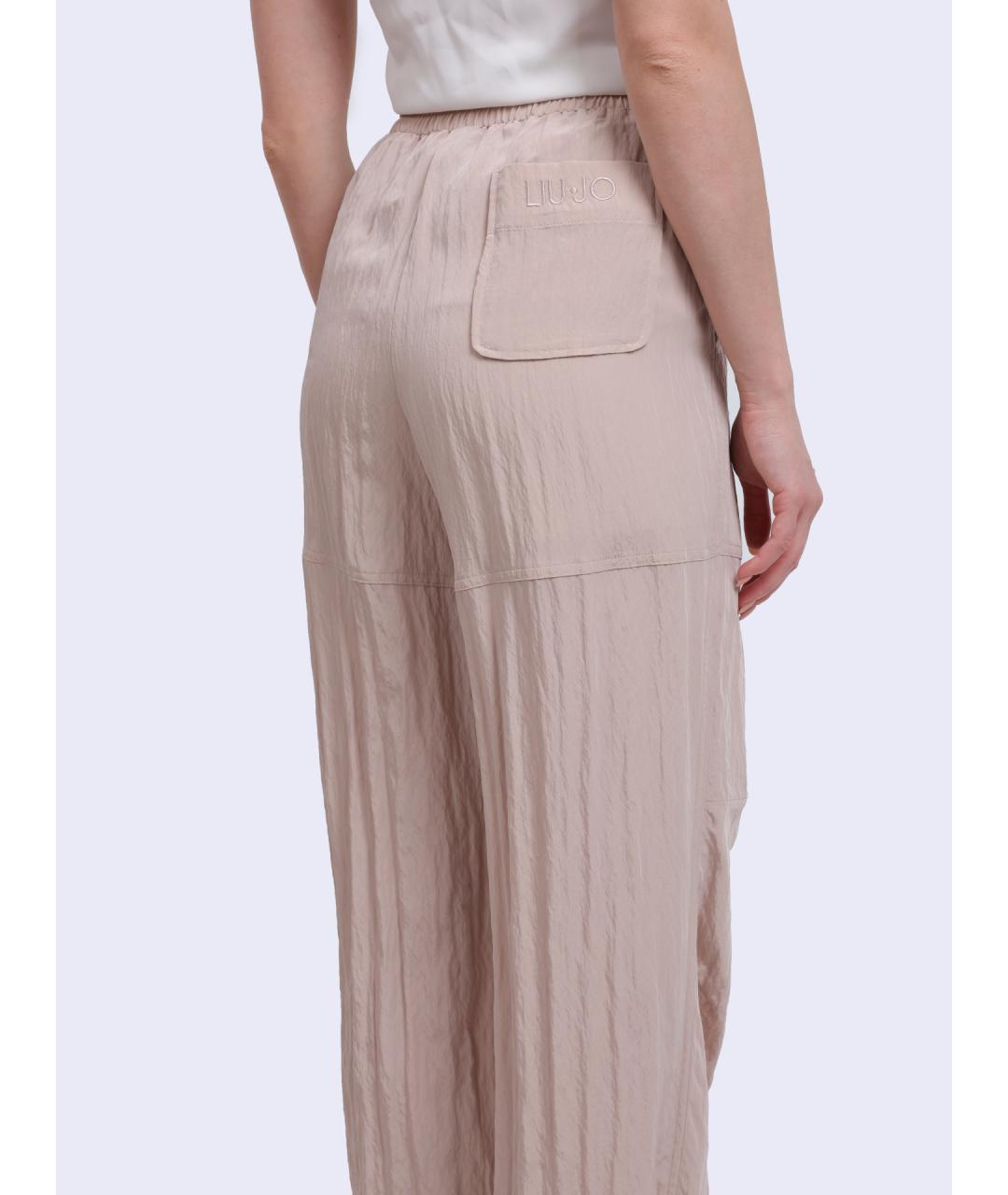 LIU JO Бежевые прямые брюки, фото 5