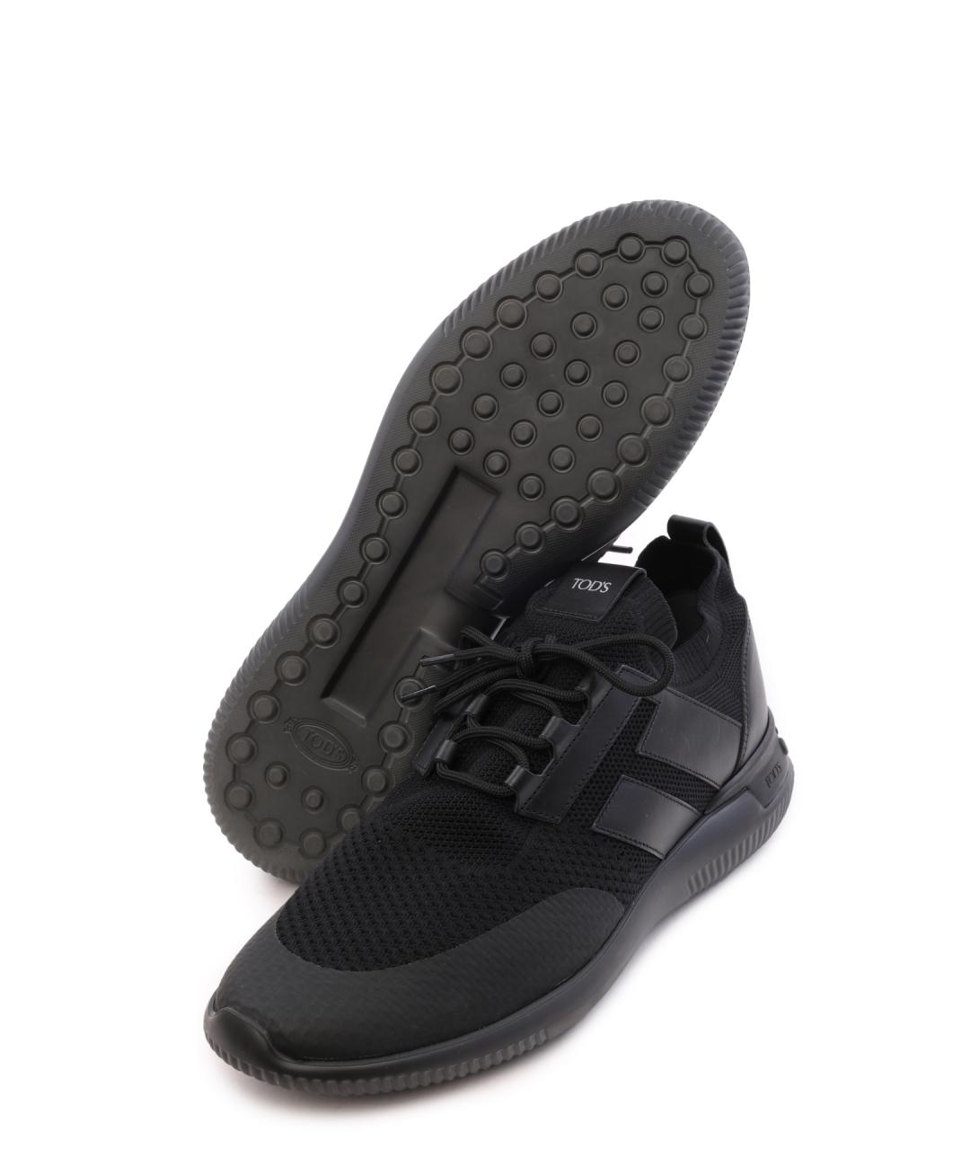 TOD'S Черные низкие кроссовки / кеды, фото 4