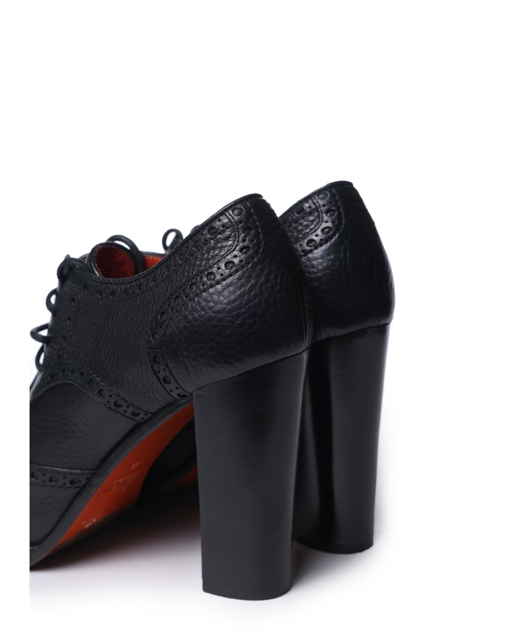 SANTONI Черные кожаные ботильоны, фото 6