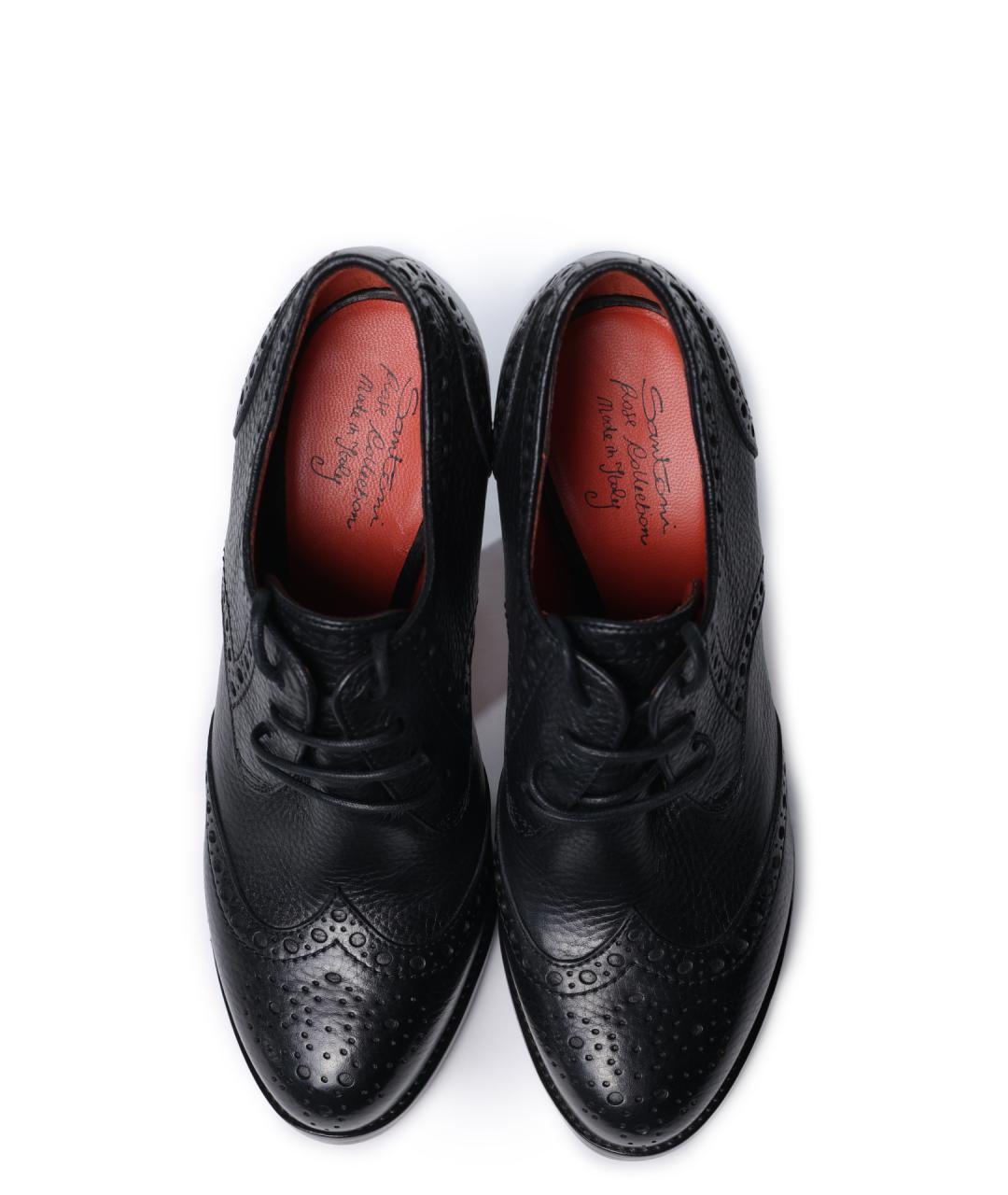 SANTONI Черные кожаные ботильоны, фото 4