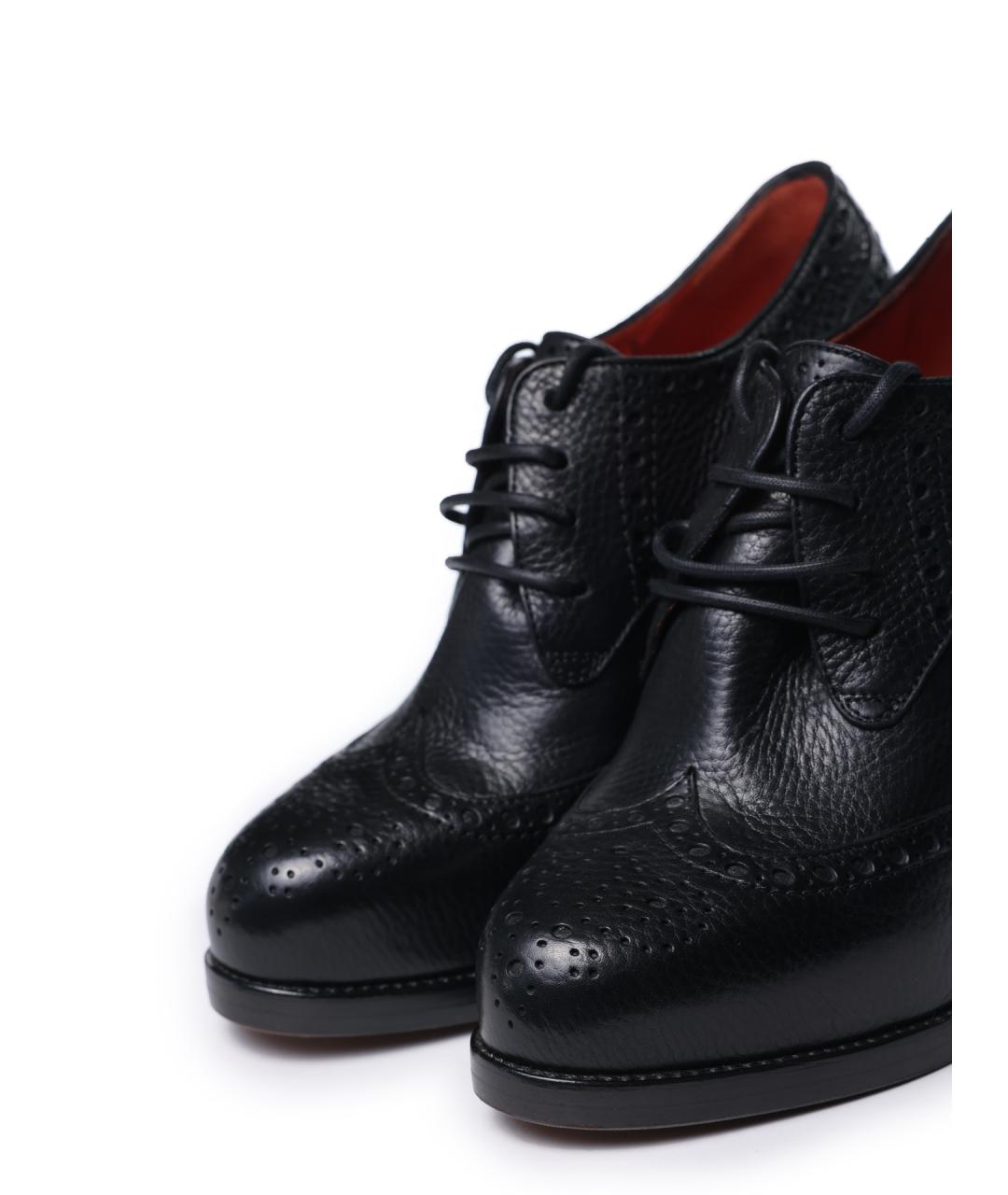 SANTONI Черные кожаные ботильоны, фото 5