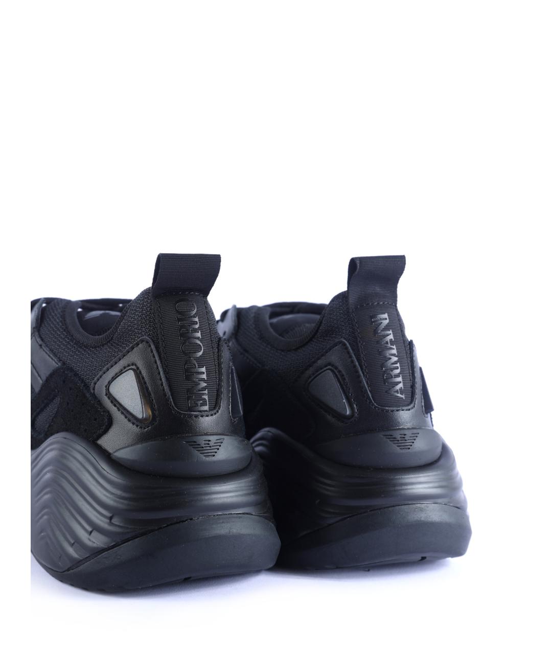 EMPORIO ARMANI Черные низкие кроссовки / кеды, фото 6