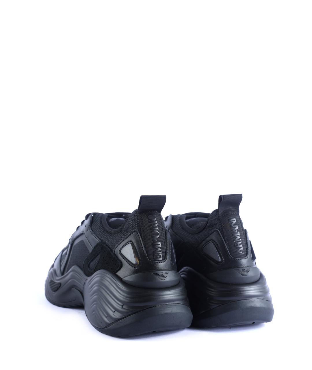 EMPORIO ARMANI Черные низкие кроссовки / кеды, фото 3