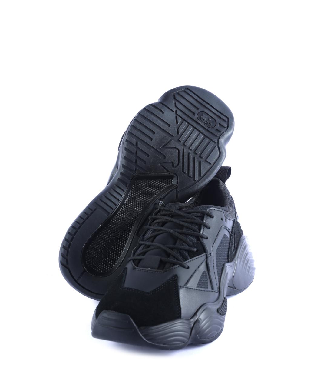 EMPORIO ARMANI Черные низкие кроссовки / кеды, фото 4