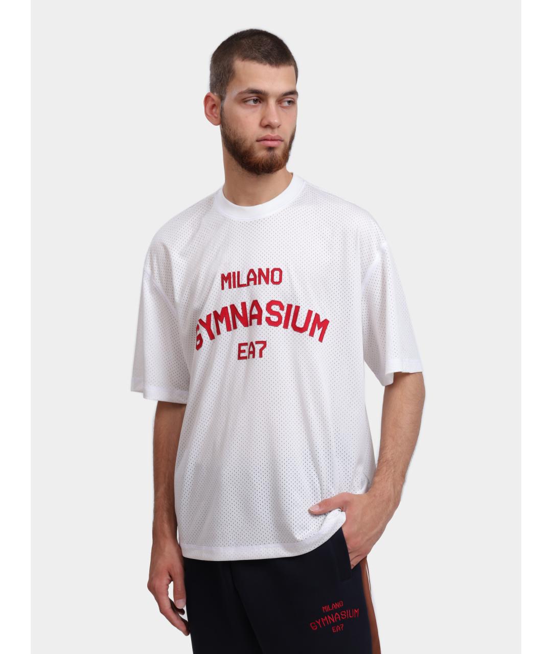 EA7 Белая хлопковая футболка, фото 2