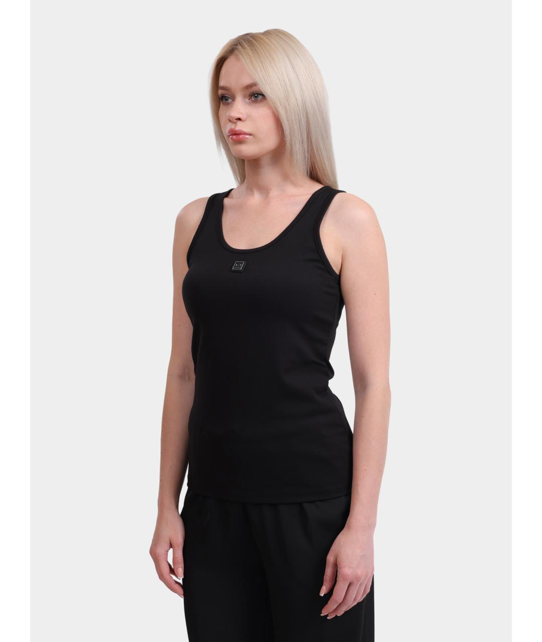 ARMANI EXCHANGE Черная хлопковая майка, фото 3
