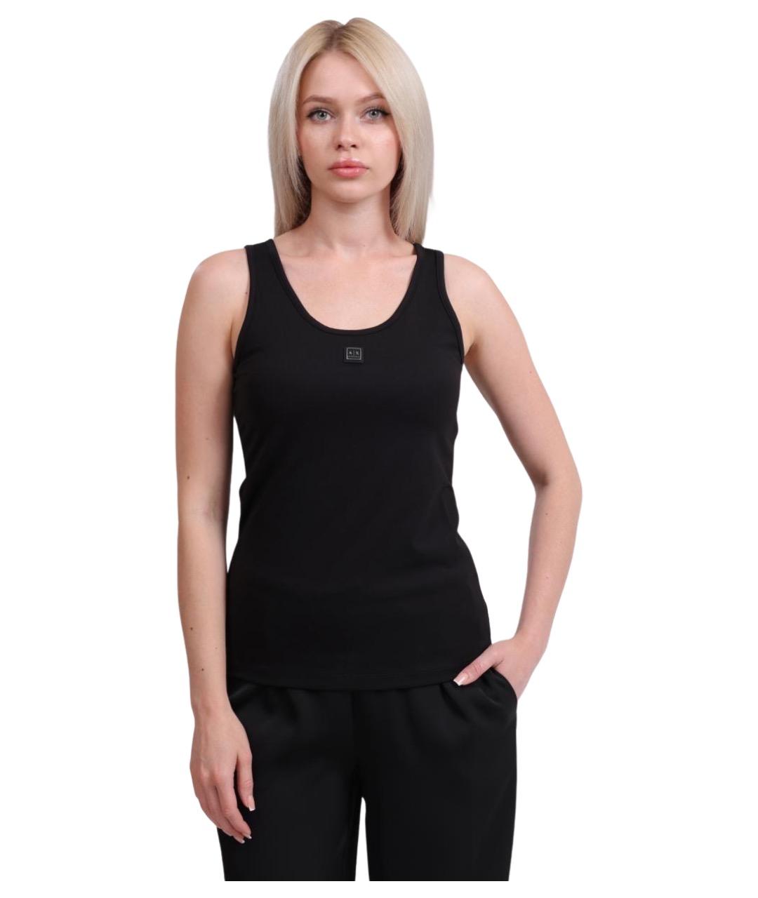 ARMANI EXCHANGE Черная хлопковая майка, фото 1