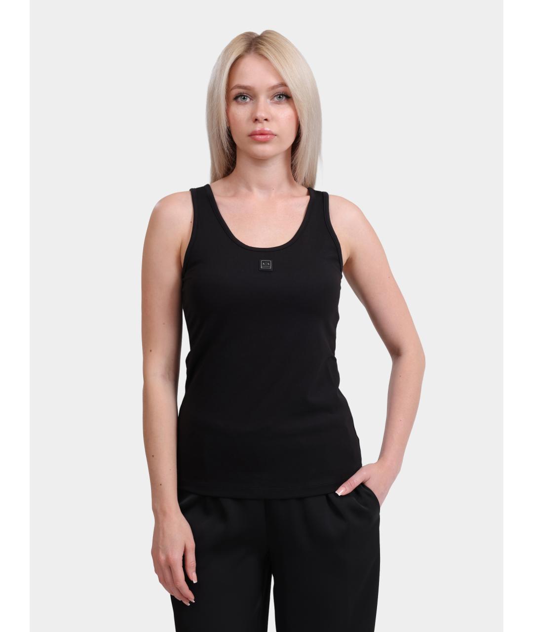 ARMANI EXCHANGE Черная хлопковая майка, фото 5