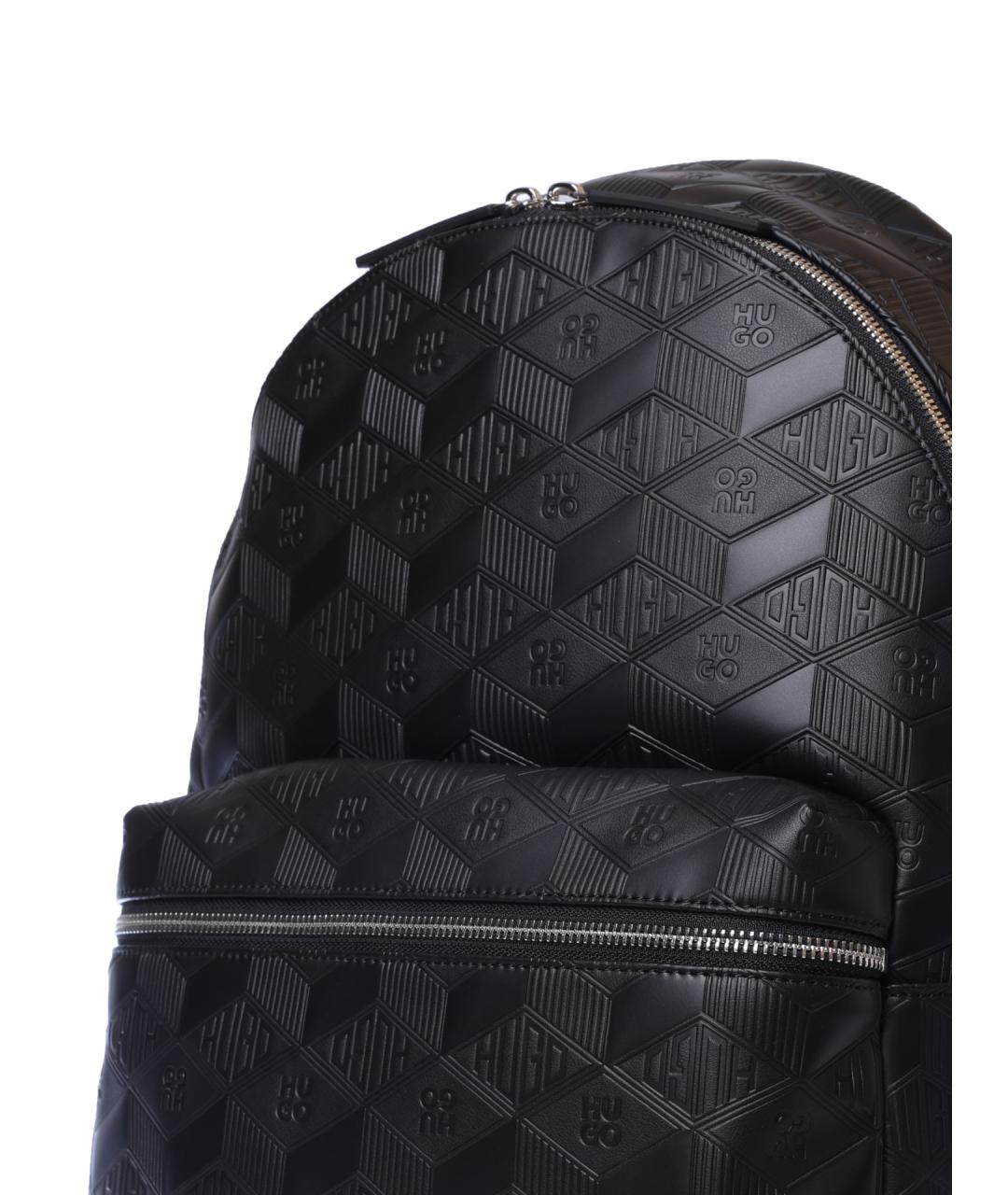 HUGO Черный рюкзак из искусственной кожи, фото 3