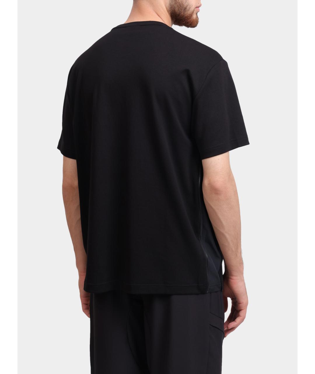 EA7 Черная хлопковая футболка, фото 5