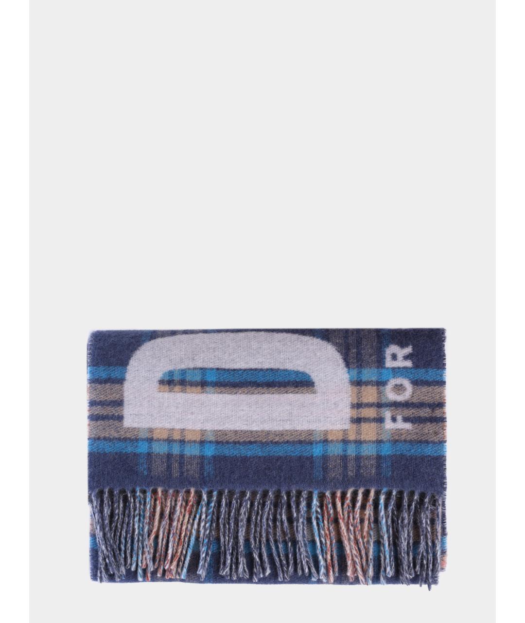 DIESEL Синий шерстяной шарф, фото 3