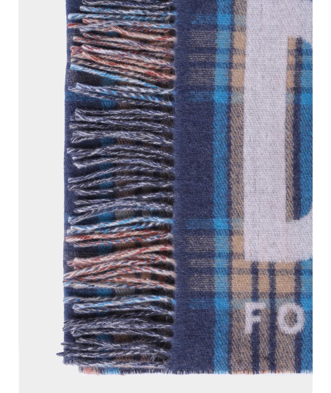 DIESEL Синий шерстяной шарф, фото 4