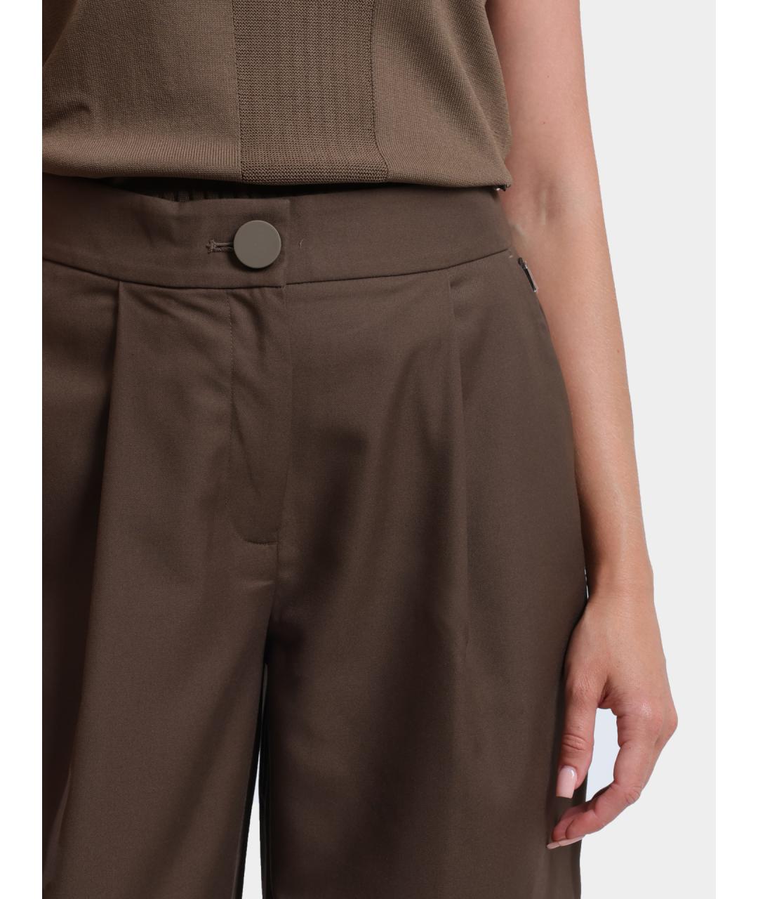 ARMANI EXCHANGE Коричневые полиэстеровые прямые брюки, фото 4