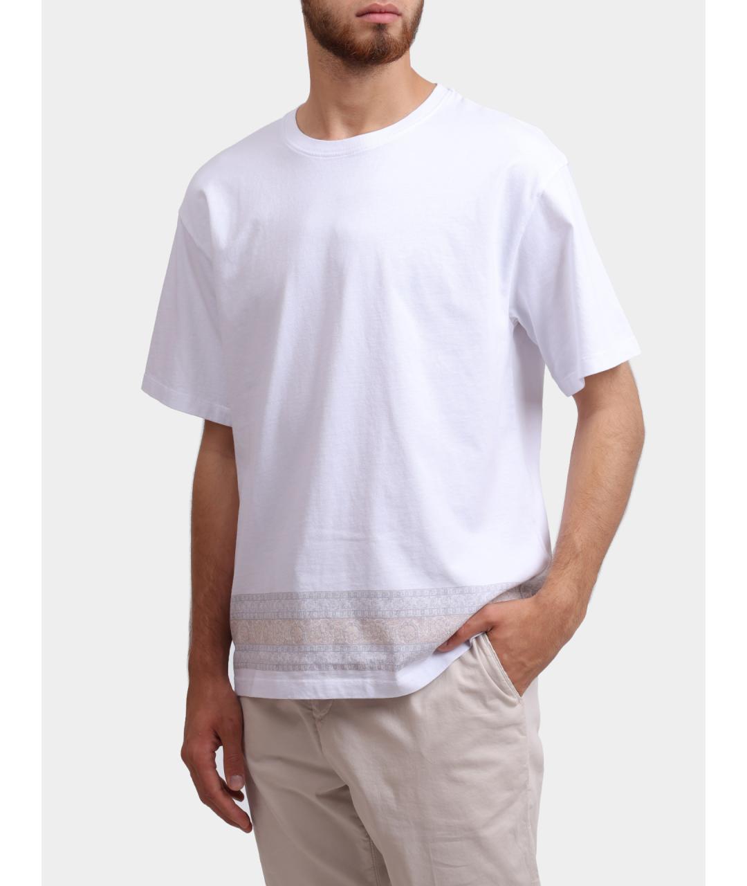 ETRO Белая хлопковая футболка, фото 3