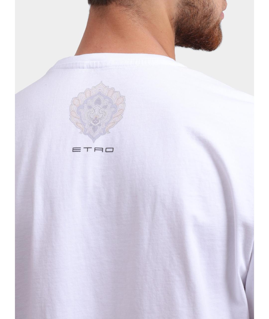 ETRO Белая хлопковая футболка, фото 4