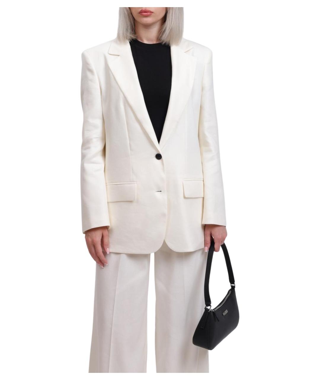 HUGO Белый льняной жакет/пиджак, фото 1