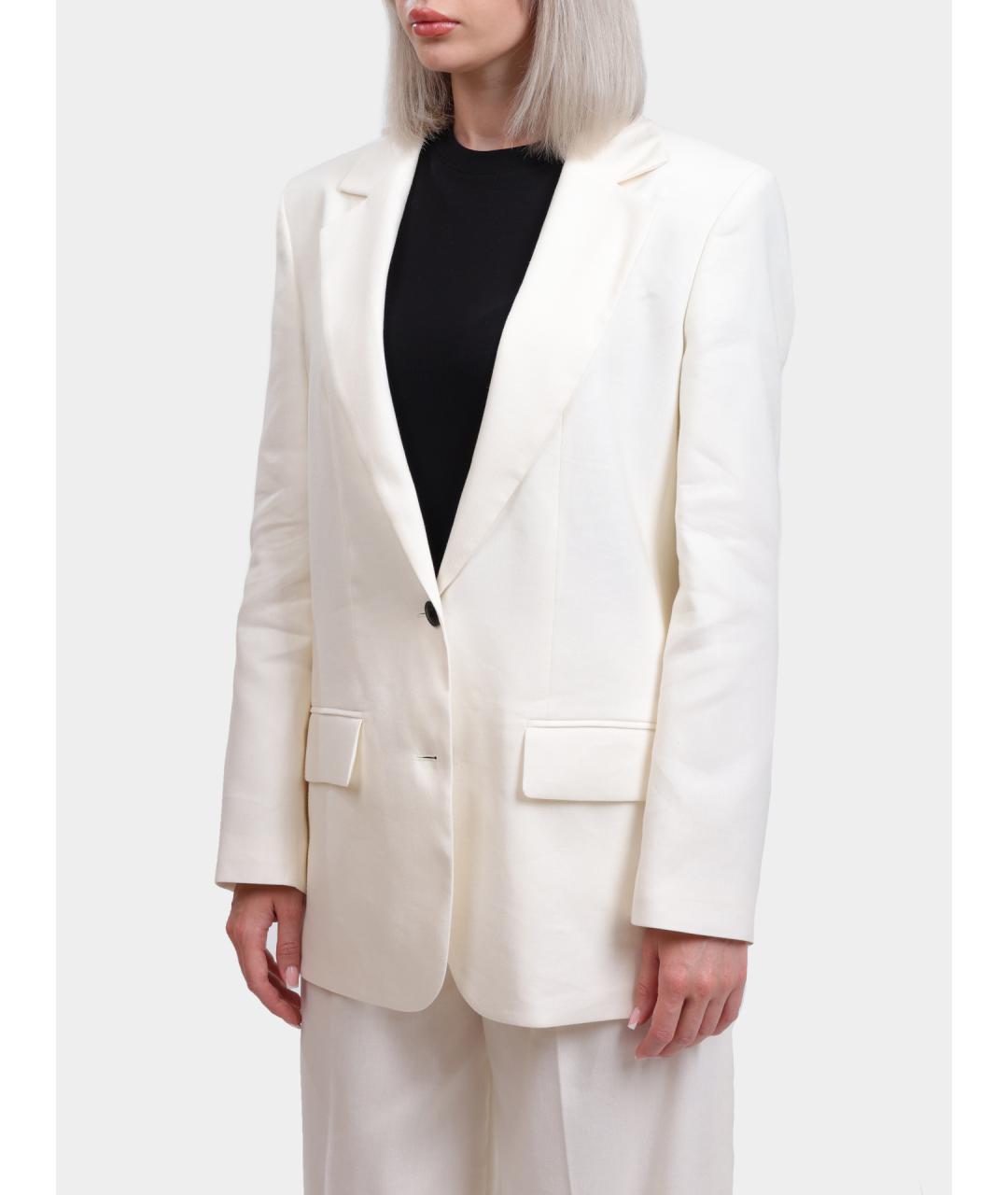 HUGO Белый льняной жакет/пиджак, фото 3