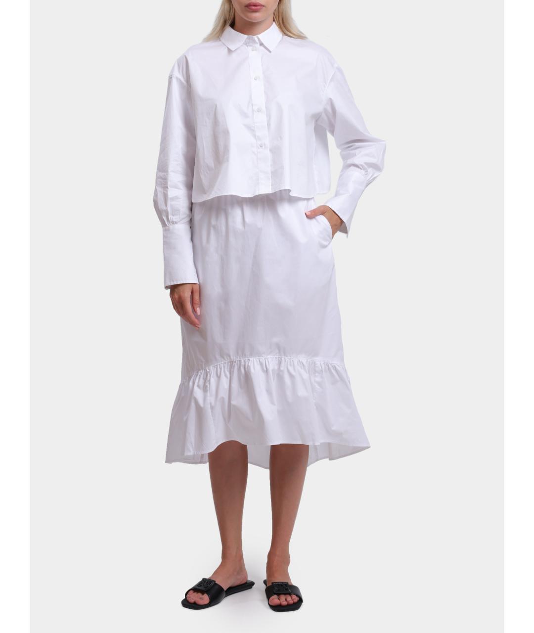 ARMANI EXCHANGE Белая хлопковая юбка миди, фото 2