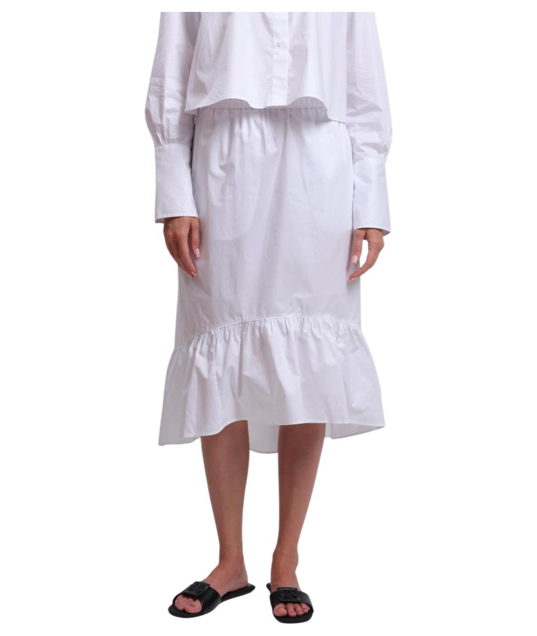 ARMANI EXCHANGE Белая хлопковая юбка миди, фото 1