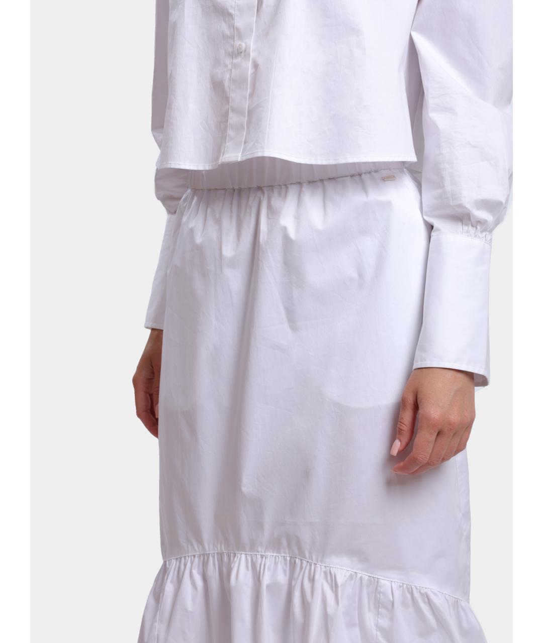 ARMANI EXCHANGE Белая хлопковая юбка миди, фото 4