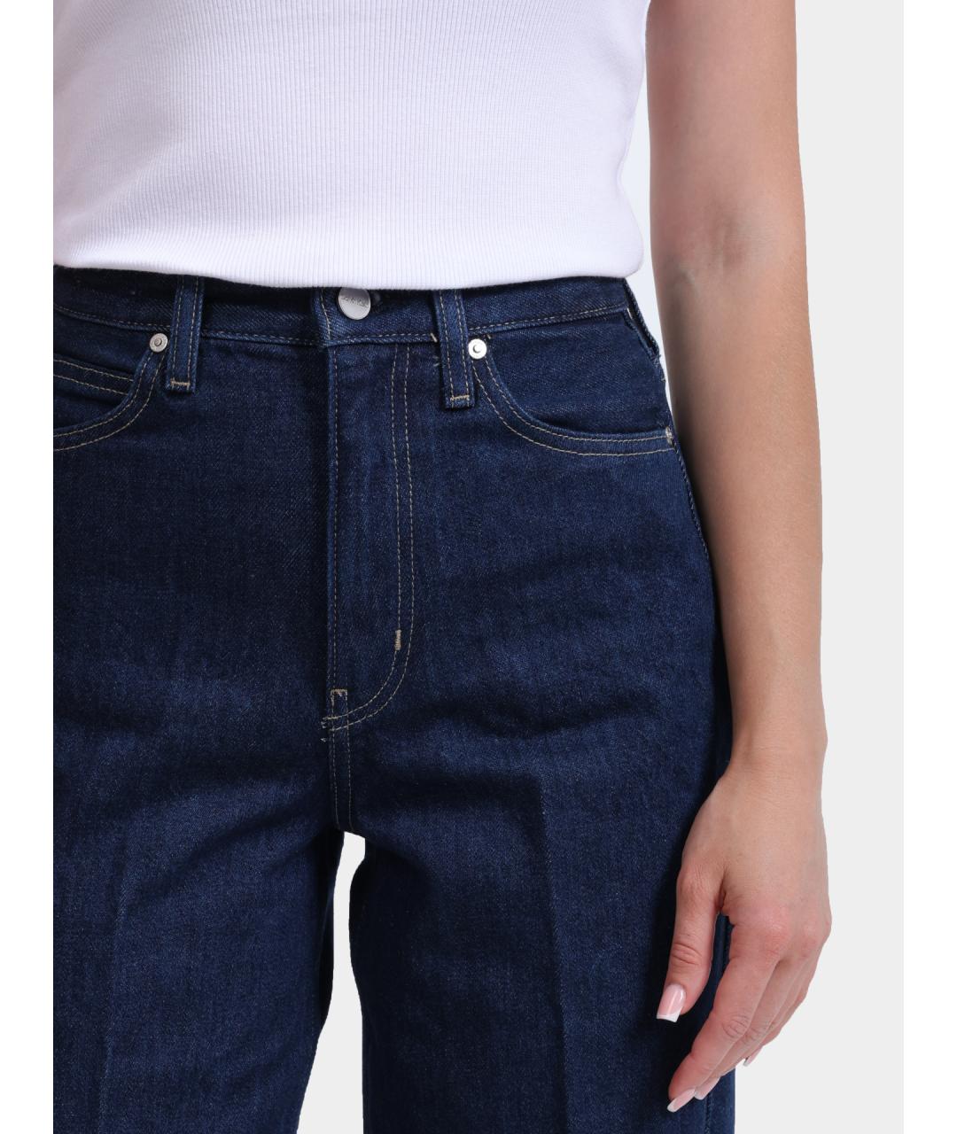 CALVIN KLEIN Темно-синие хлопковые прямые джинсы, фото 2