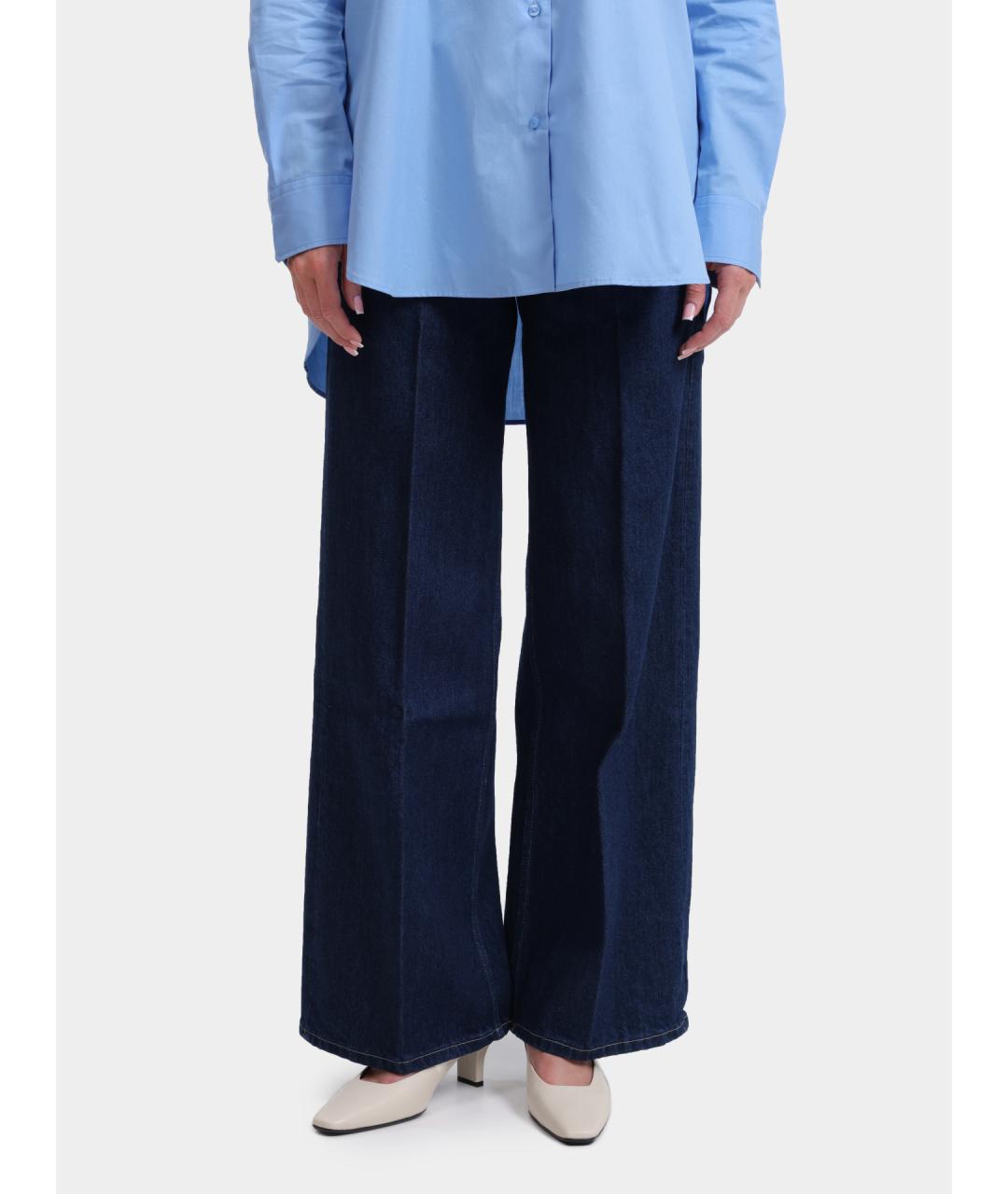 CALVIN KLEIN Темно-синие хлопковые прямые джинсы, фото 6