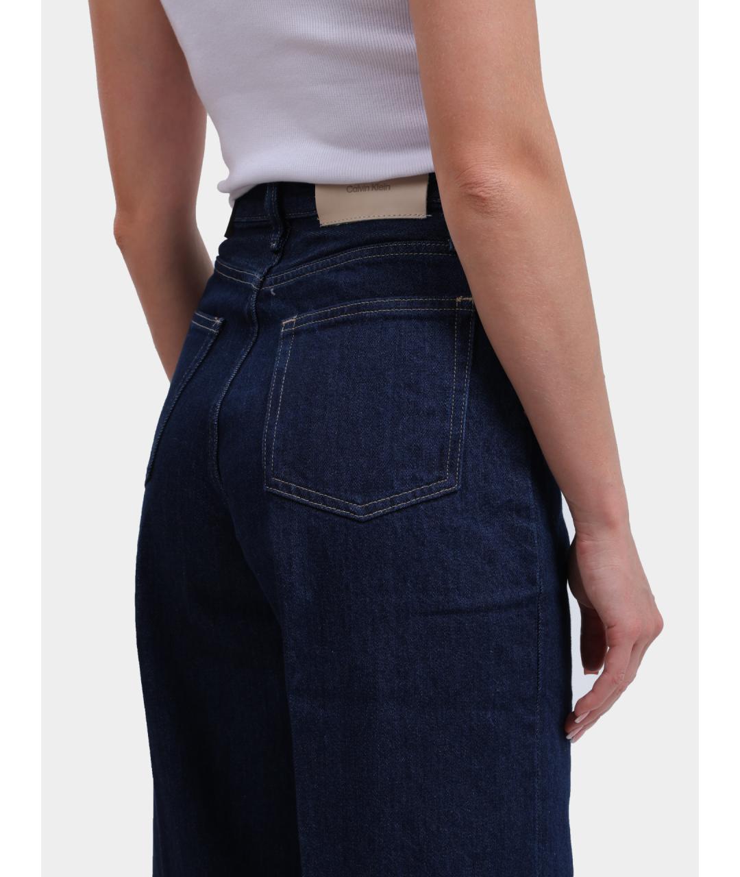 CALVIN KLEIN Темно-синие хлопковые прямые джинсы, фото 4