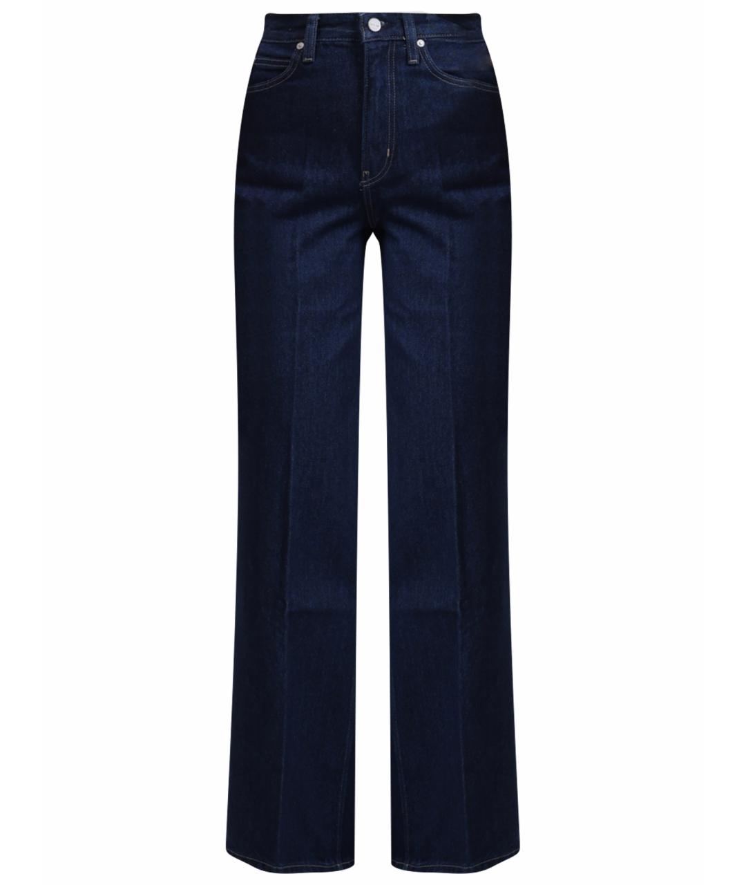 CALVIN KLEIN Темно-синие хлопковые прямые джинсы, фото 1