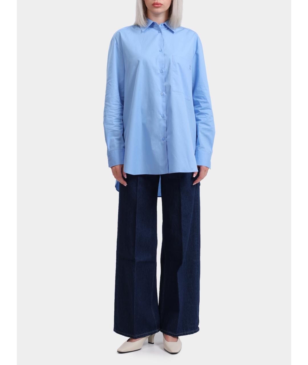 CALVIN KLEIN Темно-синие хлопковые прямые джинсы, фото 7