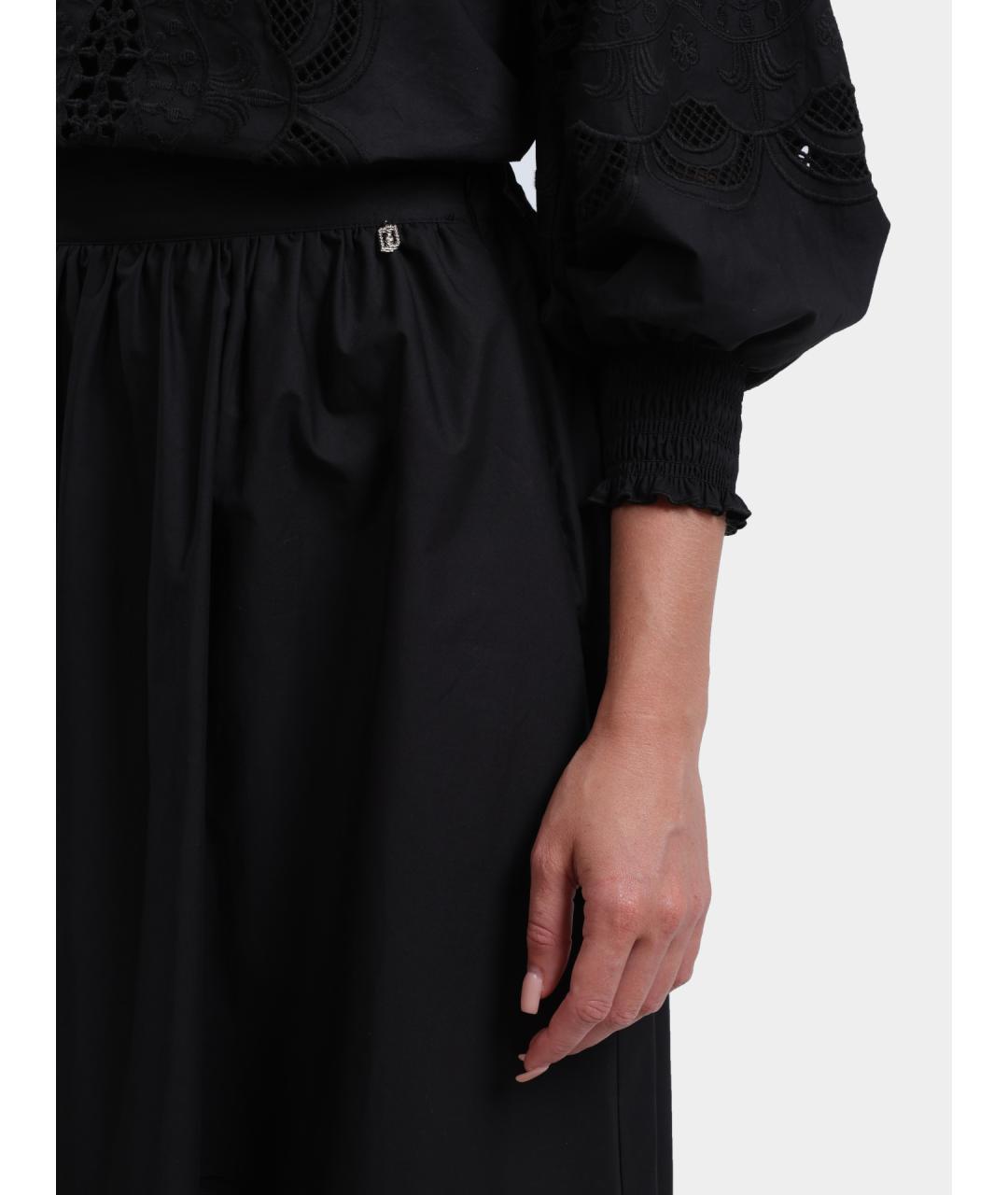 LIU JO Черная хлопковая юбка макси, фото 4