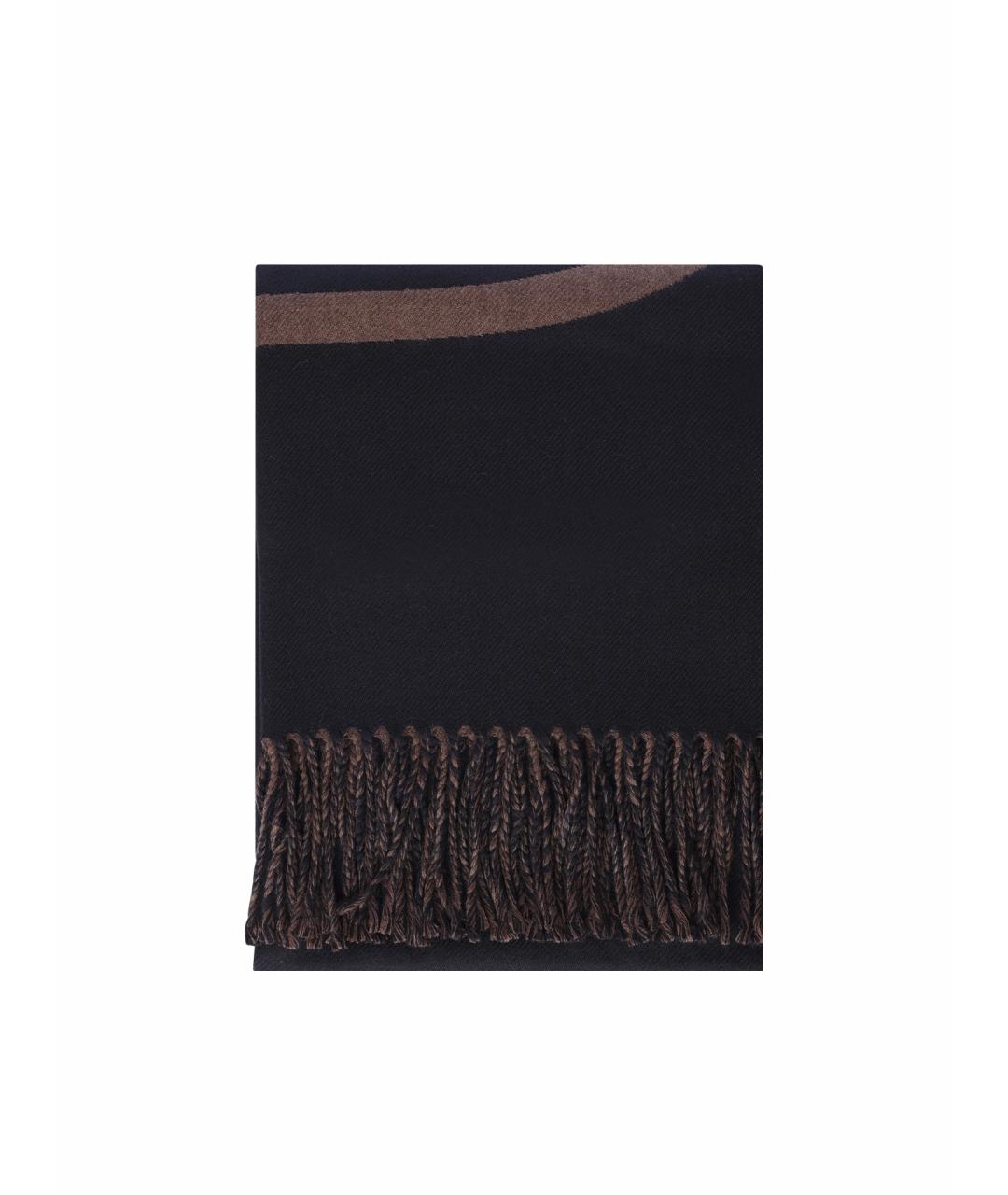 DIESEL Черный шерстяной шарф, фото 1
