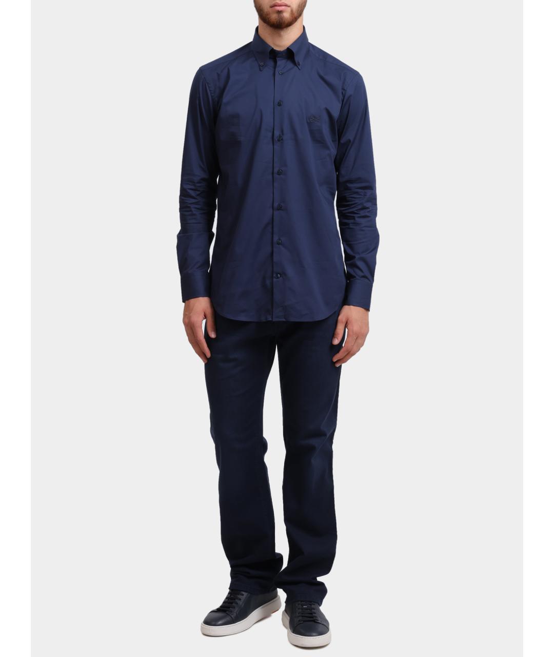 ETRO Синяя хлопковая кэжуал рубашка, фото 2