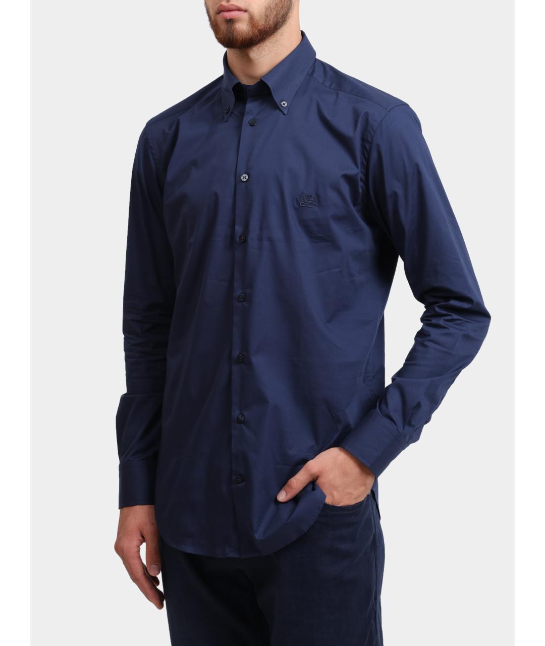 ETRO Синяя хлопковая кэжуал рубашка, фото 3