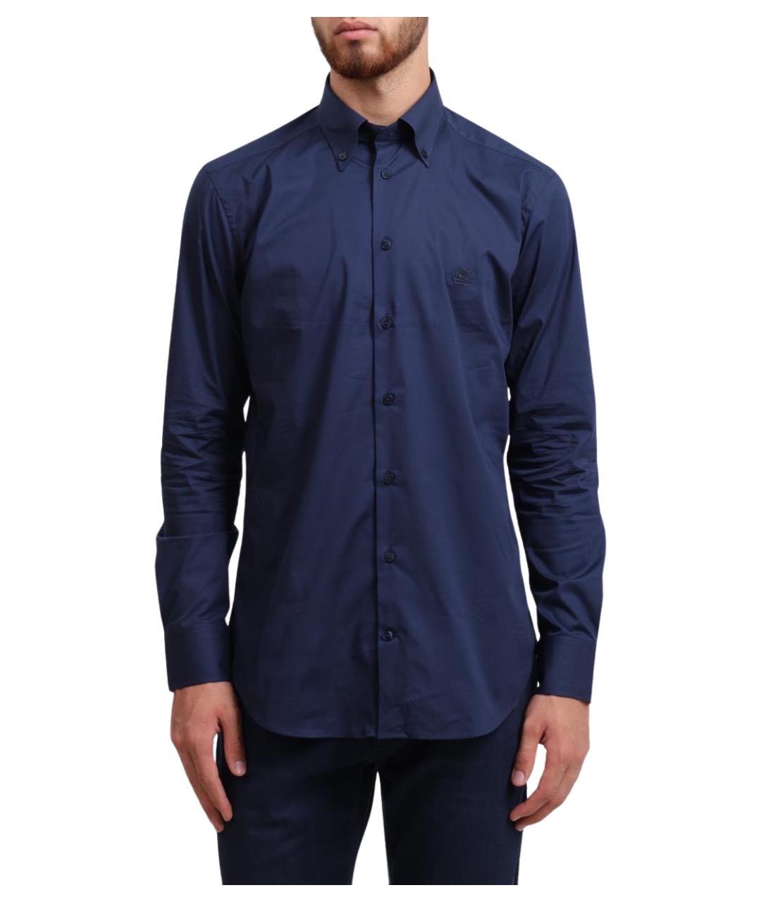 ETRO Синяя хлопковая кэжуал рубашка, фото 1