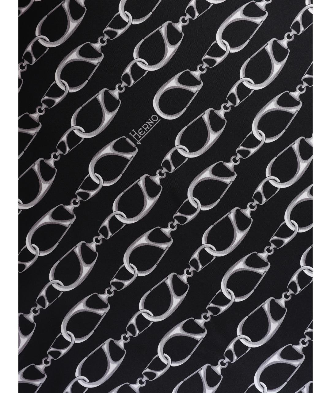 HERNO Черный шелковый шарф, фото 2