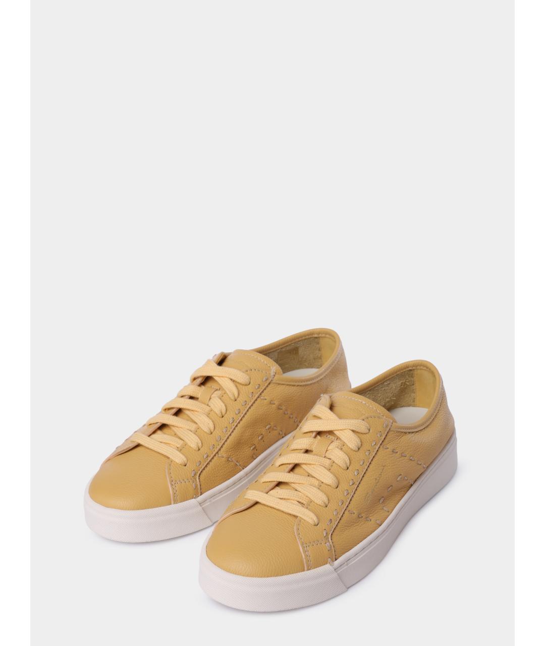 SANTONI Желтые кожаные кеды, фото 2