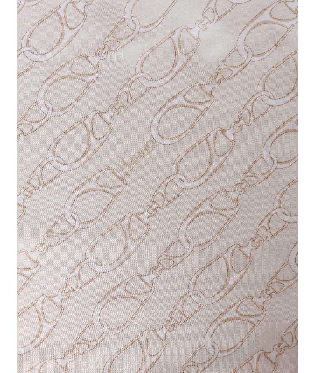 HERNO Бежевый шелковый шарф, фото 2