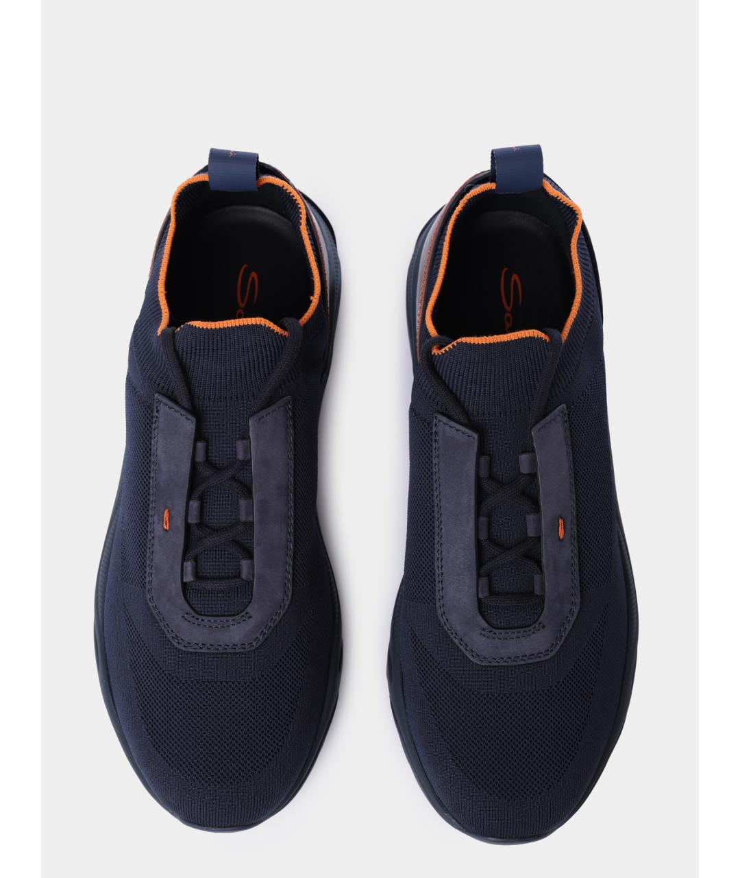 SANTONI Синие текстильные низкие кроссовки / кеды, фото 4